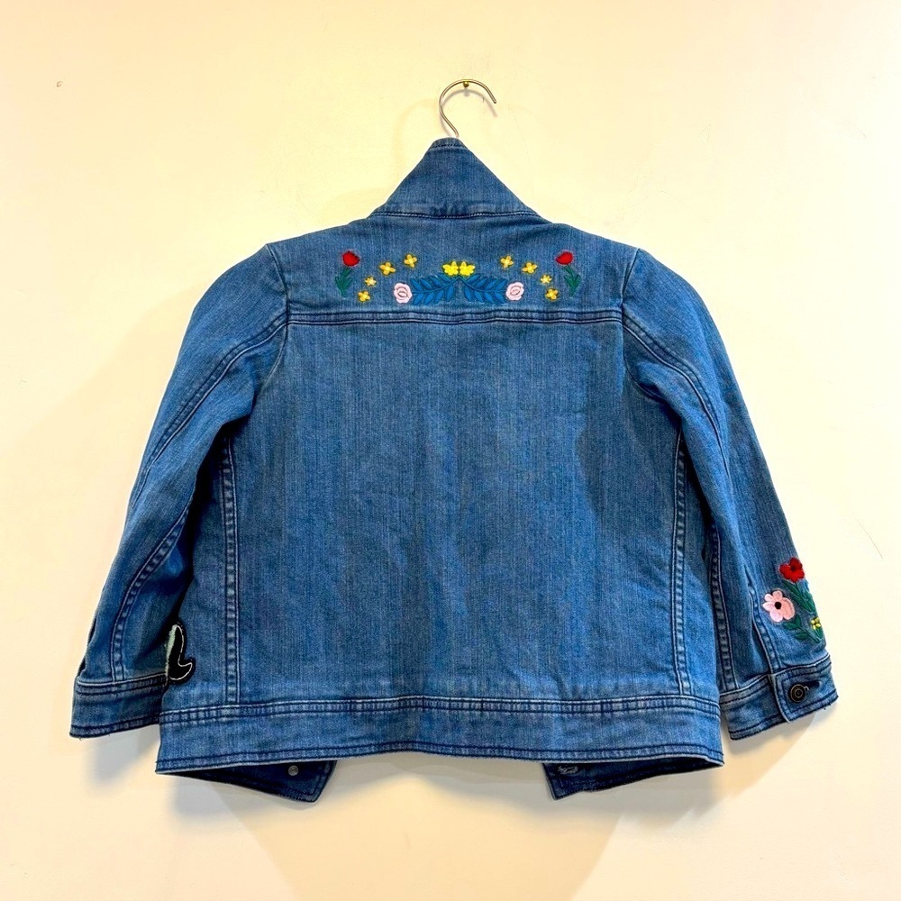 HANNA ANDERSON denim jacket embroidered and patches w sherpa lining - Picture 4 of 4
